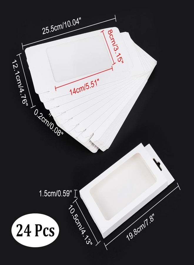 NBEADS 24 Pcs White Kraft Gift Box, 4.1×0.6×7.8 Inch Cookie Packaging Boxes with PVC Visible Window Kraft Treat Boxes Fold Paper Boxes for Party Favor Treats Bakery and Jewelry Packaging - Image 2